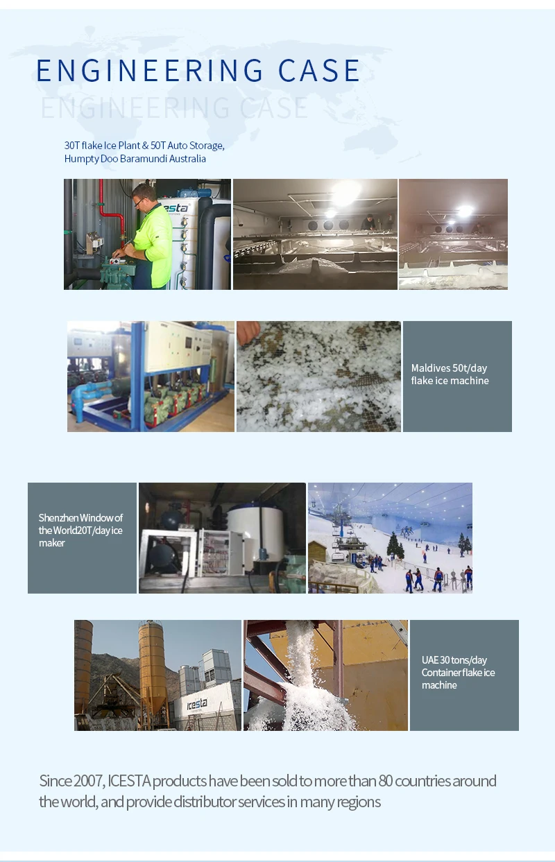 ICESTA 1000kg to 60t Seawater Flake Ice Maker for fishing