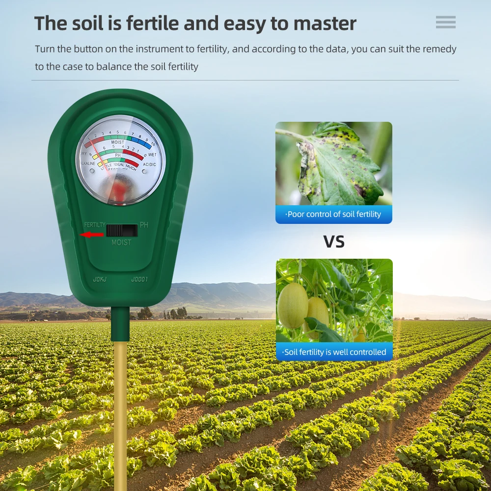 DELAESI Testeur Sol 3 En 1 Ph Humidité Fertilité - Sonde Précise Pour Plantes Et Jardin