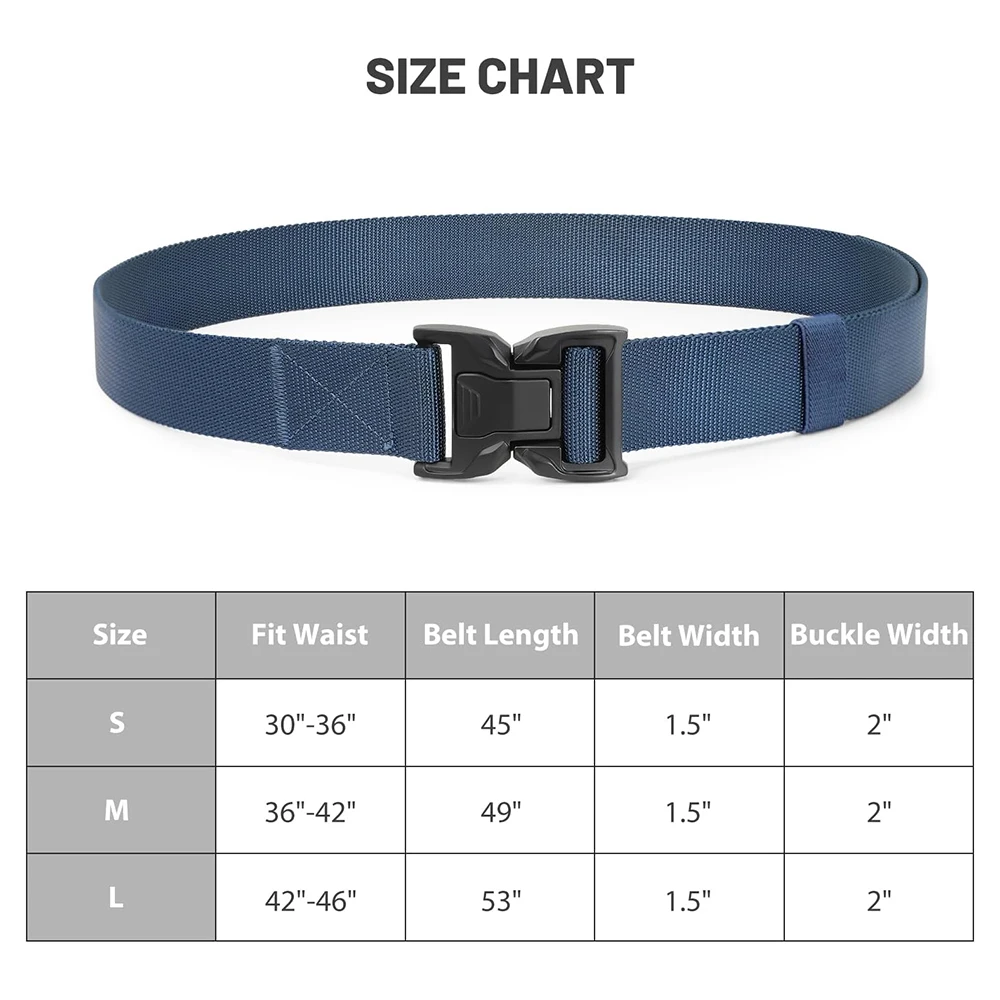 Training Durable Men Riggers Work Belts Nylon Web Quick Release Buckle Hiking Sports Training Duty Tactical Belt