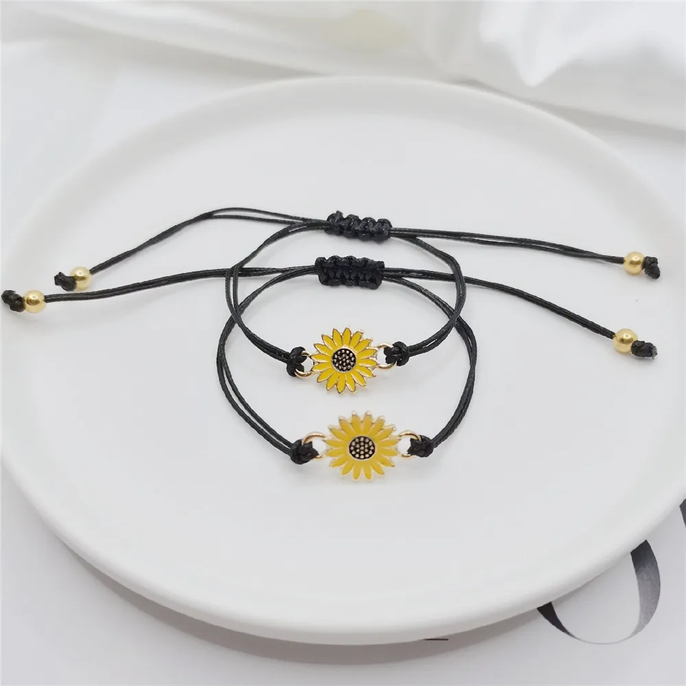 2025 New Sunflower Hand Woven Adjustable Friendship Bracelet