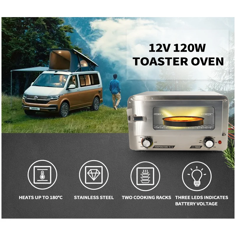 Buy Wholesale China Dc12v 120w Toaster Oven Stainless Steel Food Heater  Portable Microwave For Car/truck/camping & Toaster Oven at USD 74