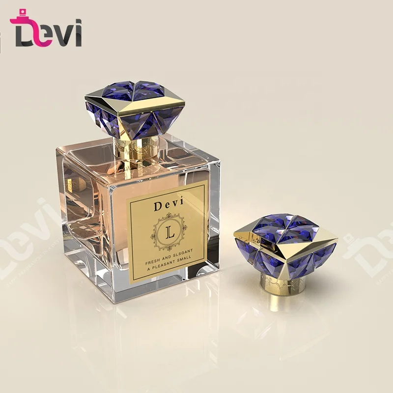 Custom Crystal Refillable Atomizer Spray Luxury Perfume Bottle 10ml 50ml 100ml Recyclable Empty Perfume Rectangular Glass Bottle
