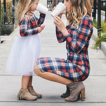 Hot Mommy And Me Clothing Mother Daughter Clothing Kids Dresses Mom Daughter Matching Dress for Mother and Daughter