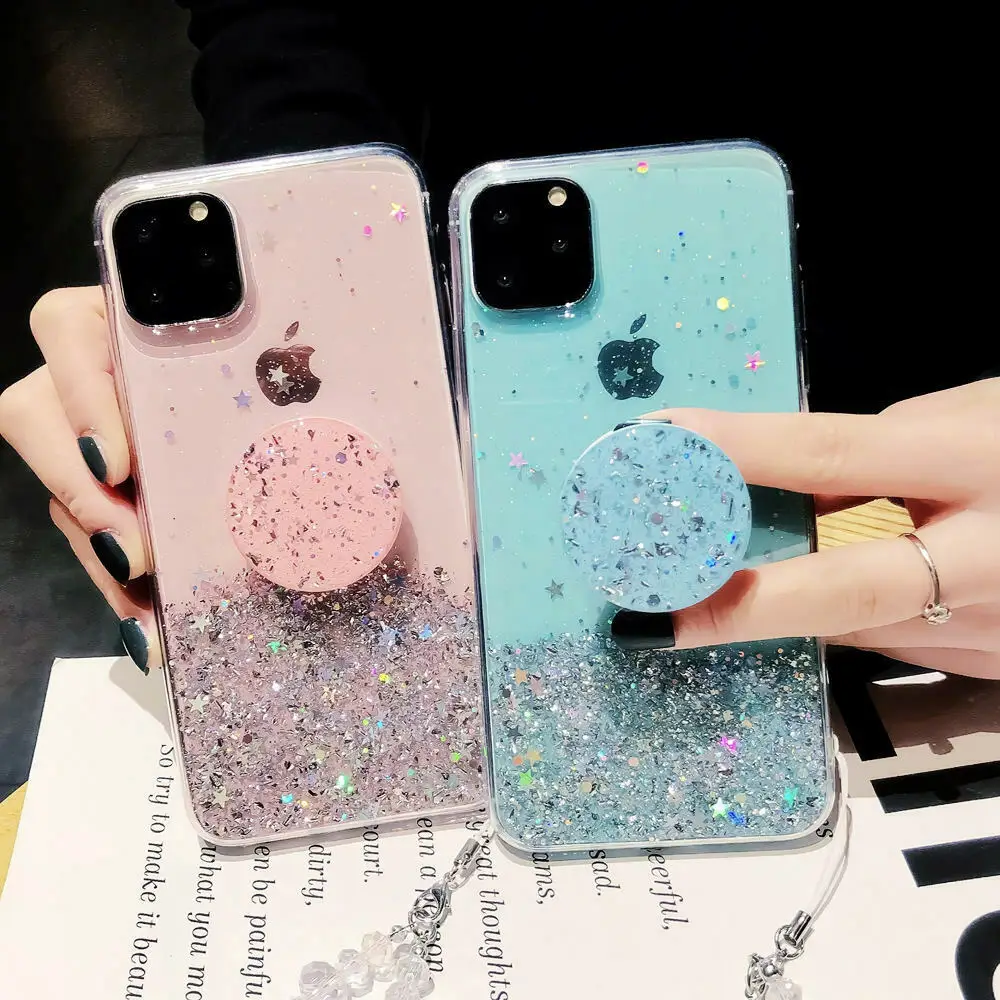 Source Glitter Clear Phone Glitter Phone Case and with phone grip holder cover for iphone 11 pro max on m.alibaba.com