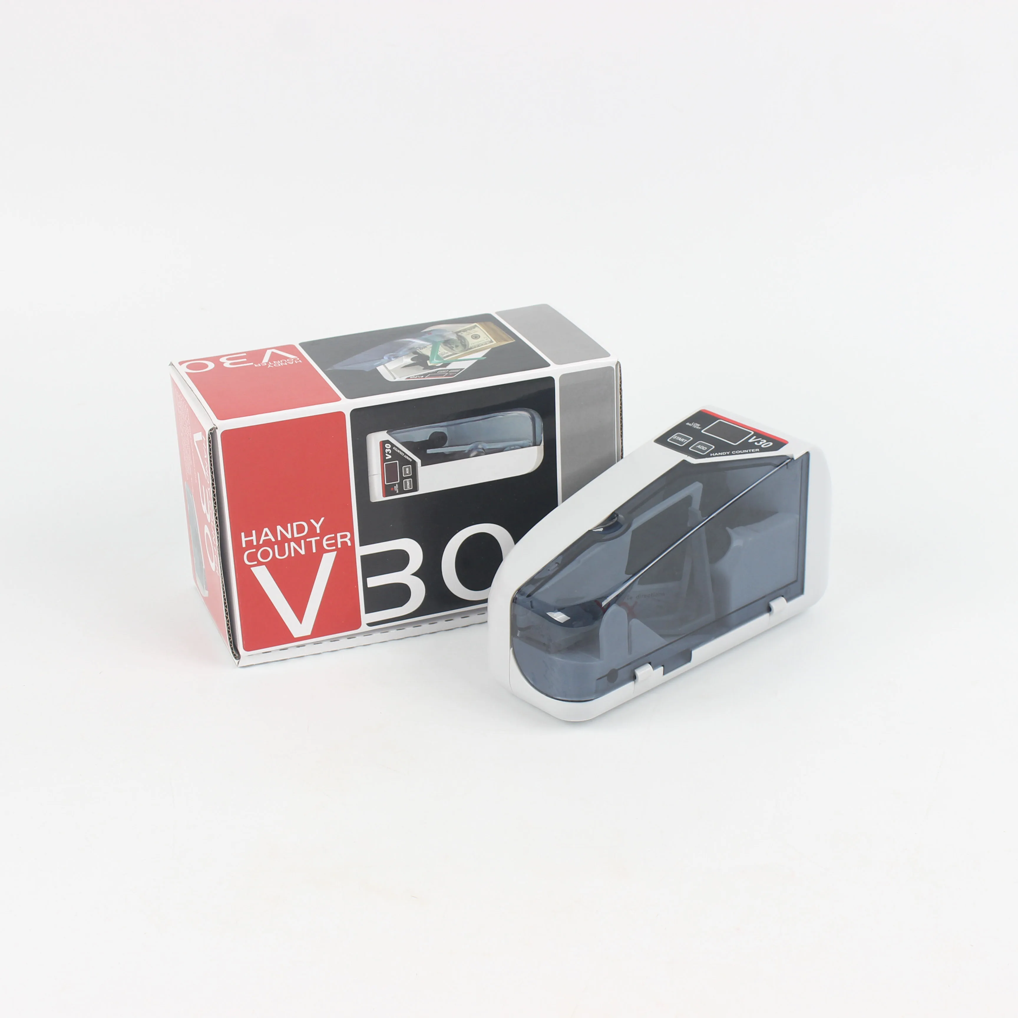 Портативный Компактный счетчик купюр в долларах V30, счетчик купюр с несколькими валютами, адаптер с питанием от батареи