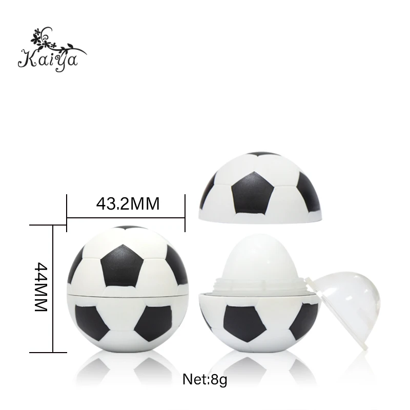 Unique Shapes Sports Balls Soccer Natural Lips Treatment Vanilla Flavor Moisturizing Essence OEM Sunscreen Round Lip Balm