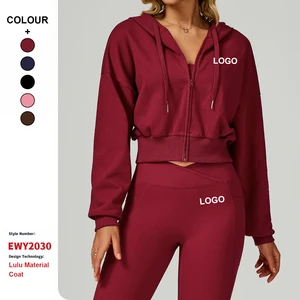 Autumn Winter Zipper Jogging Sweatshirt Casual Hooded Tracksuit 4 Piece Suit Women Gym Running Fitness Jacket Sports Wear Set