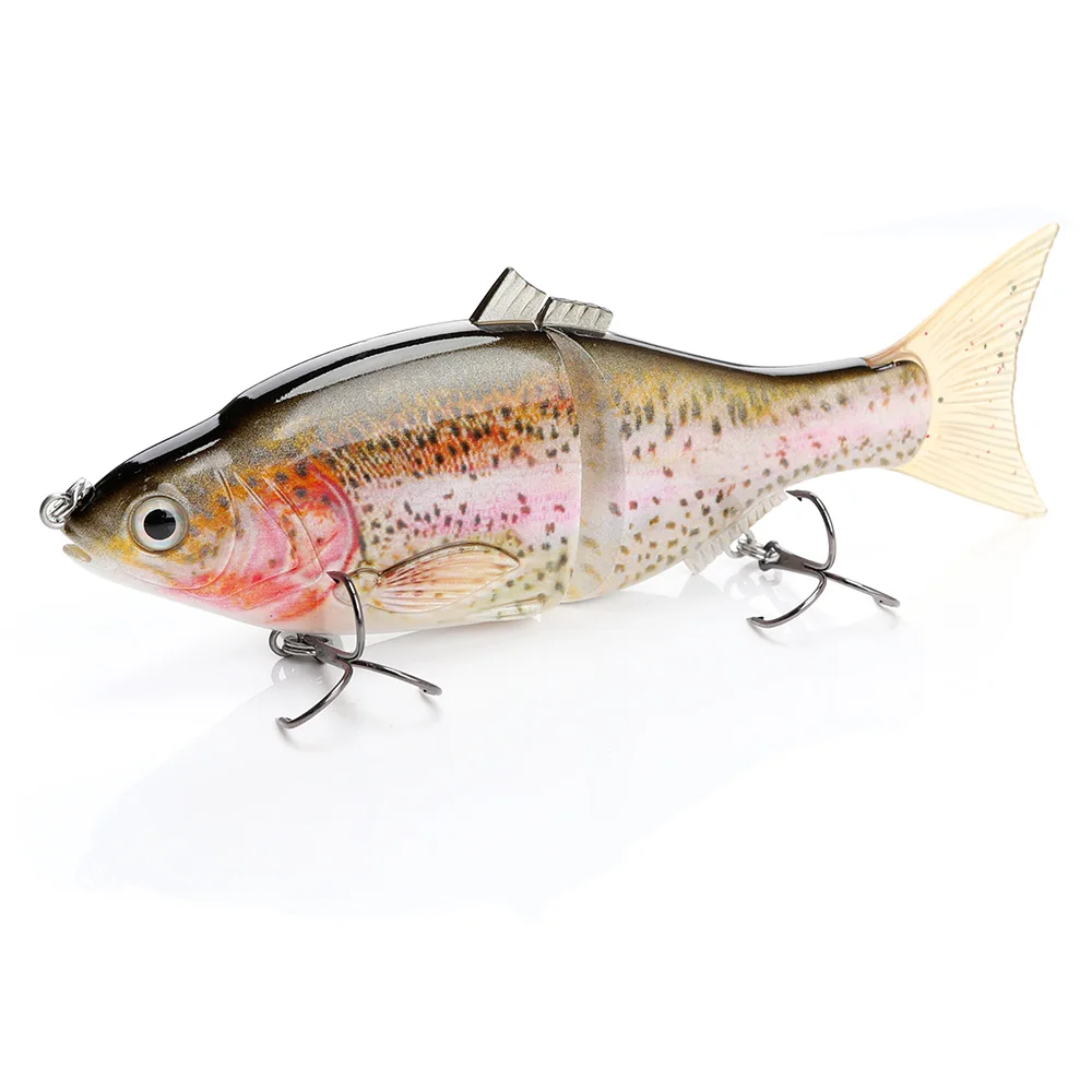 Generisch Glide Slow Sinking Swimbait - Leurre de pêche segmenté en 3 parties - Pour eau douce et eau salée