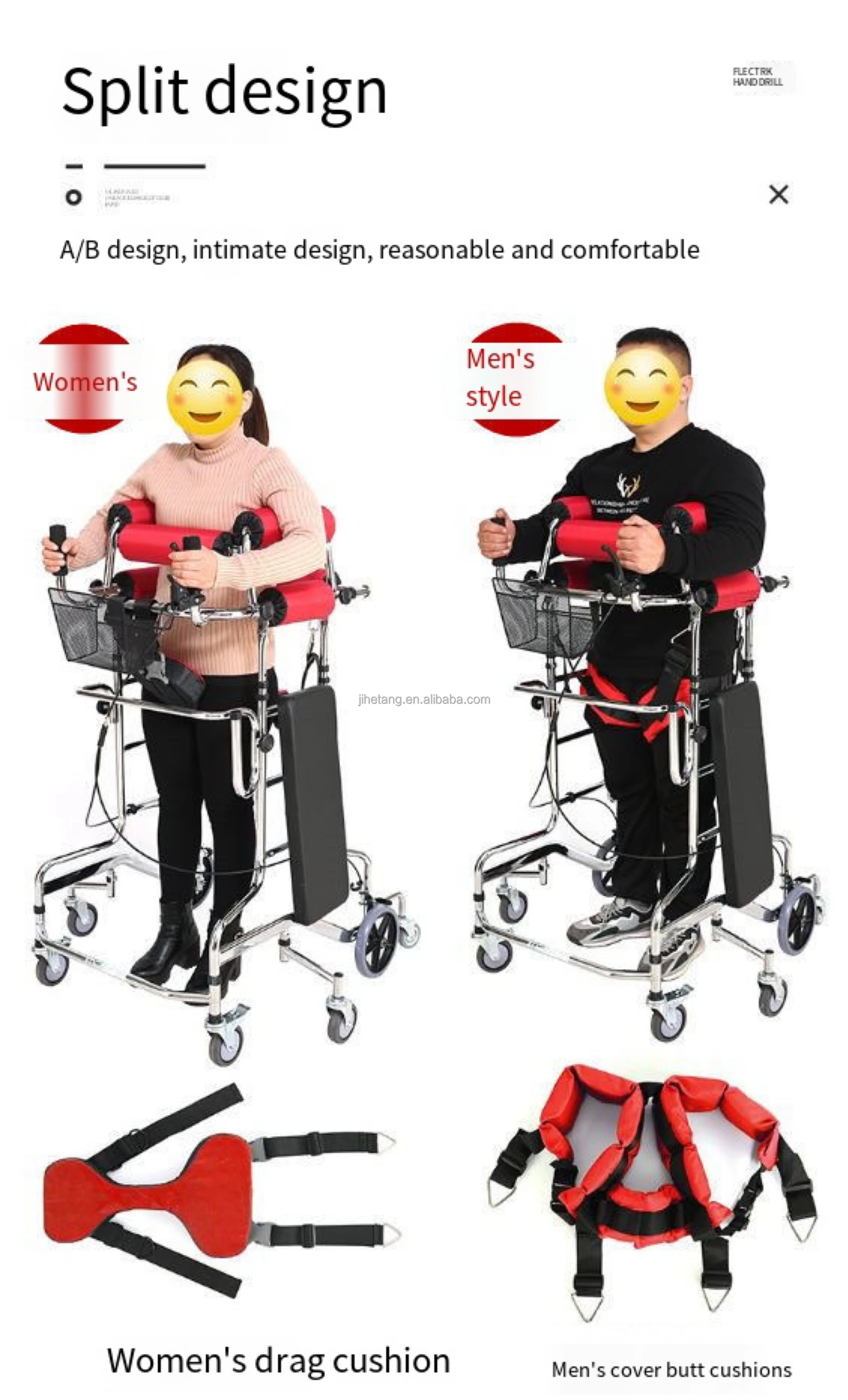 Rehabilitation Assistive Walking Aids For Elderly Anti Roll Over For