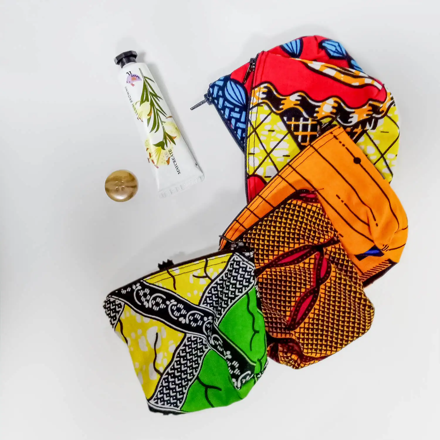 African Print Convenient Coin Bag Cotton Wax Fabric With Lining Daily Use Small Purse