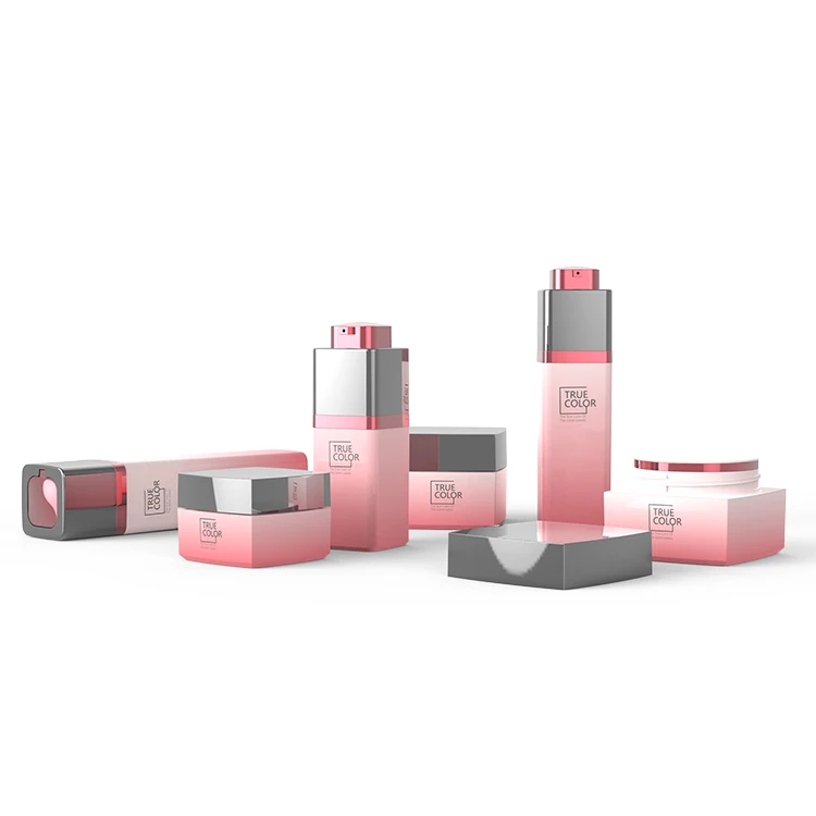 Custom Color Square Rotary Quadrangular Vacuum Airless Pump for Drunk Elephant 15ml 30ml 50ml Cosmetic Packaging Pump Sprayer