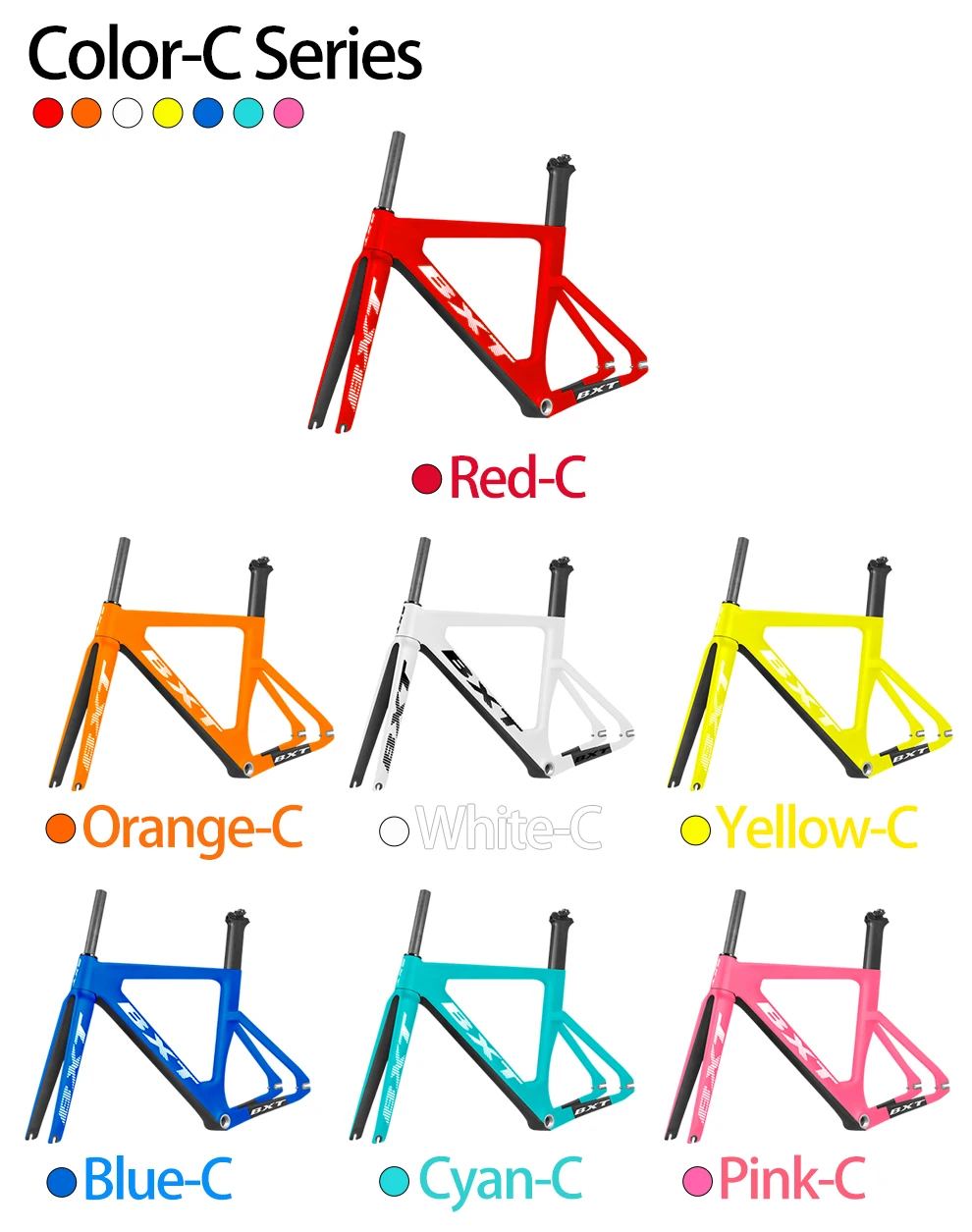 700*25c Carbon Track Bike Frameset Aero Shaping Fixed Gear Track