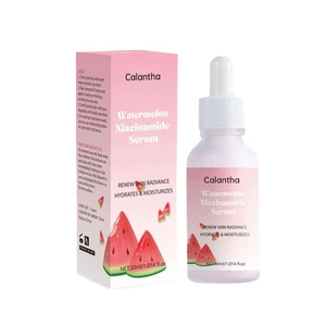 Organic New Watermelon Glow Niacinamide & Hyaluronic Acid Serum Liquid Face Brightening Plumping Hydrating Skin Care OBM Supply