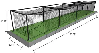 BN09Aポリエチレンツイストノット野球バッティングケージネット、プロ