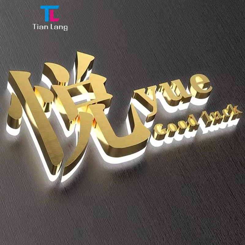 Produttore Personalizzato All'aperto Popolare 3D Segnali Illuminati Pubblicità Negozio Lettere Logo con LED Retroilluminati