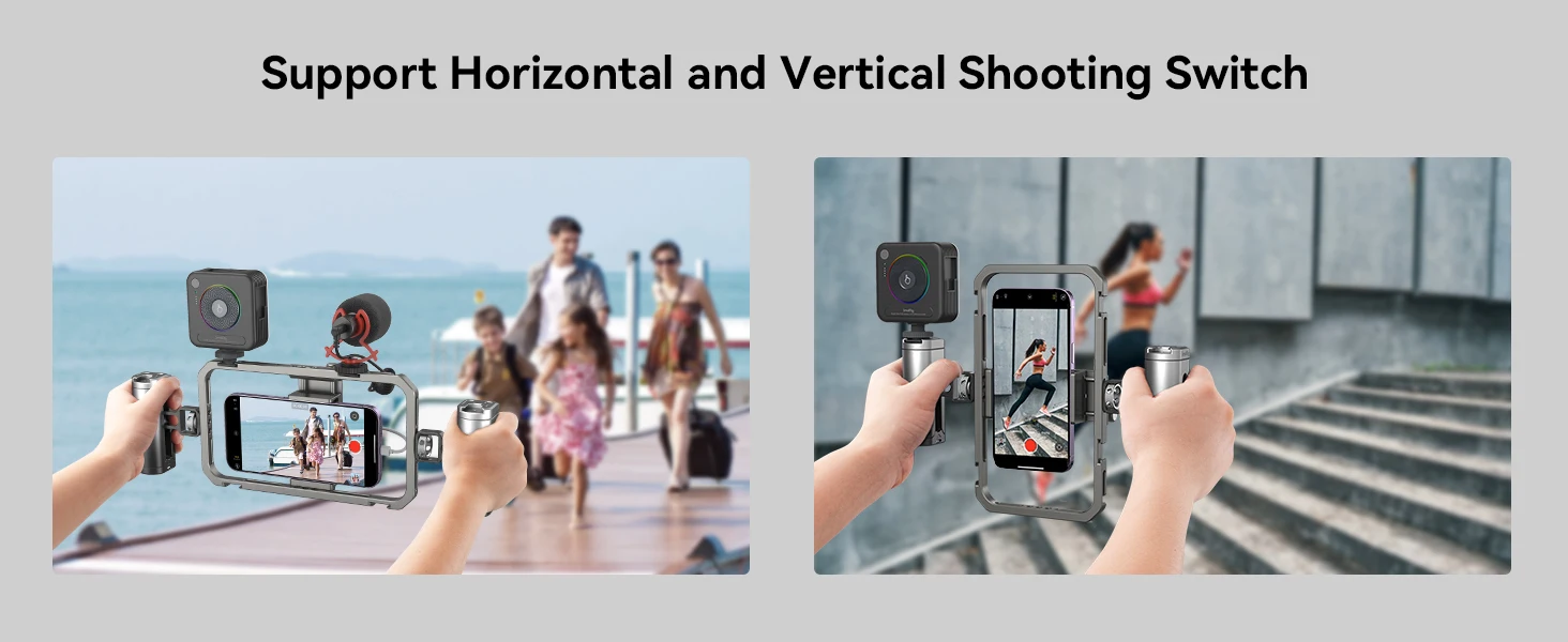 SmallRig Universal Smartphone Video Rig for iPhone for Samsung, Filmmaking Vlogging Rig Aluminium Alloy Phone Video Cage Grip