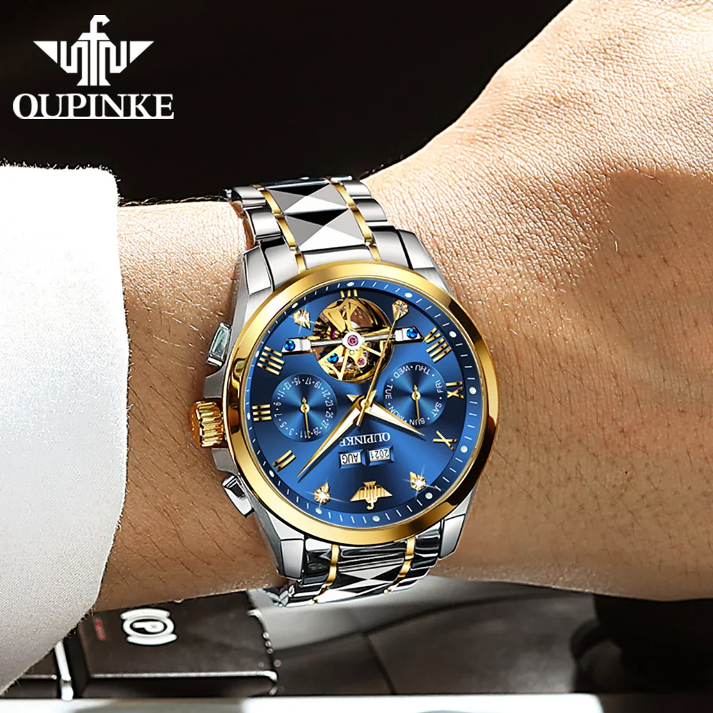 OUPINKE 3186 OEM Watch - Custom Logo Golden Tourbillon