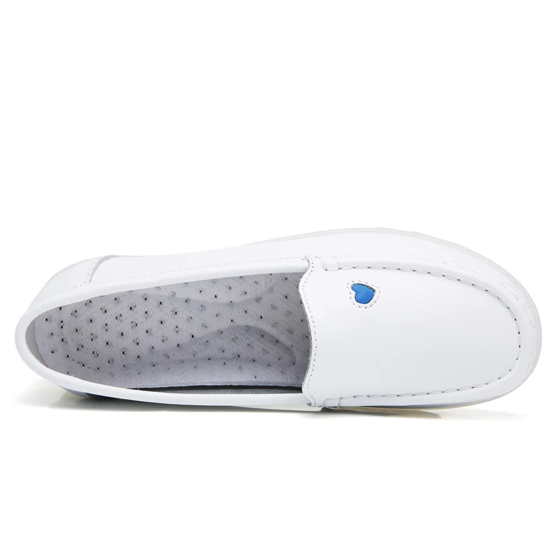 Модные больничные прозрачные туфли для медсестер, женская обувь на воздушной подошве, женская кожаная обувь для кормления, белая, оптовая продажа