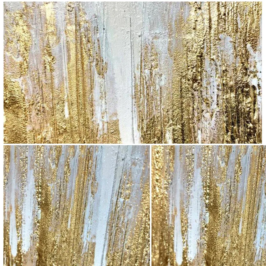 Modern Decor Posters Pure Hand  Abstract  Gold Foil  Handmade Abstract Art Oil Paintings
