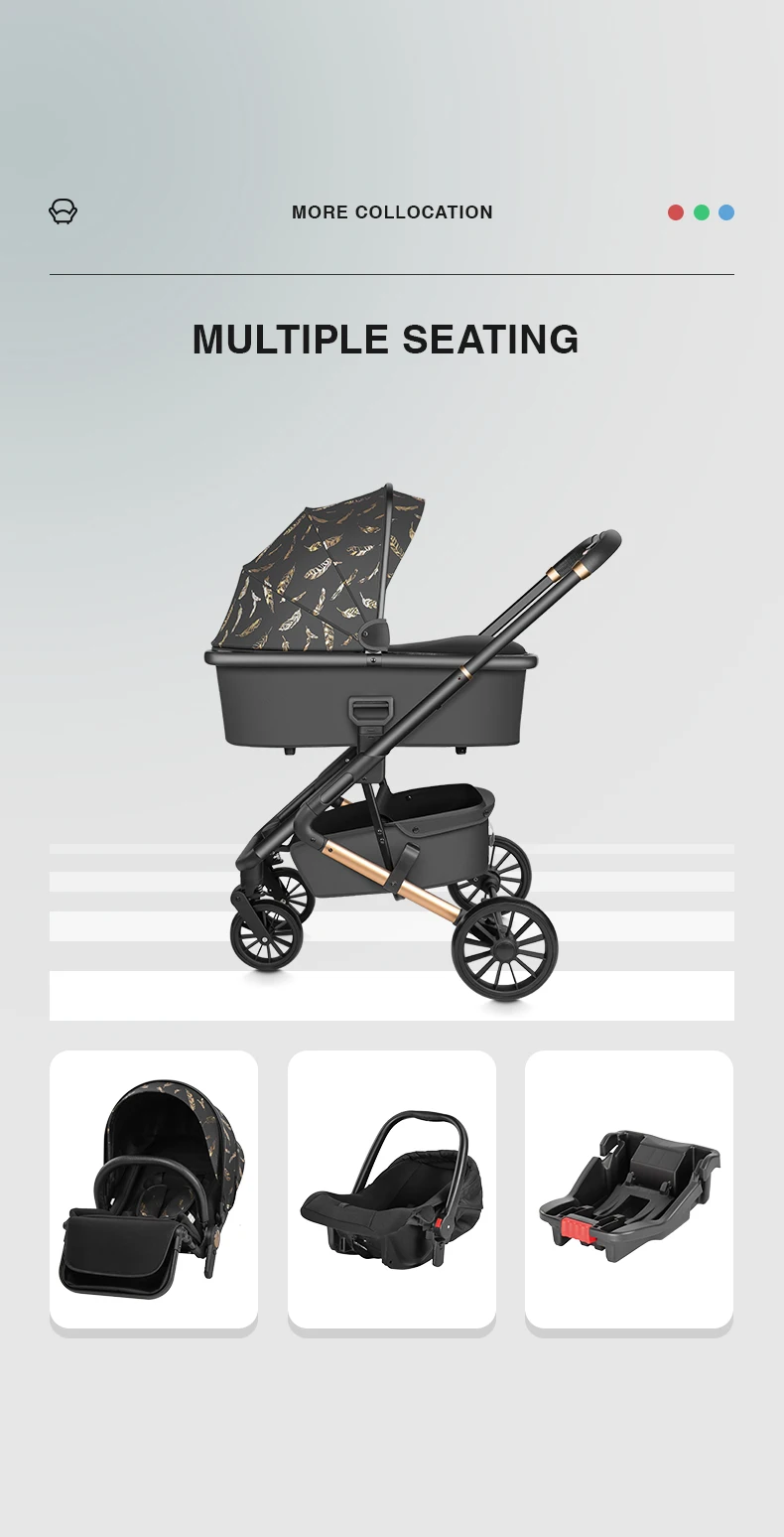 easy folding lightweight baby stroller pram 3 in 1 baby stroller with car seat system