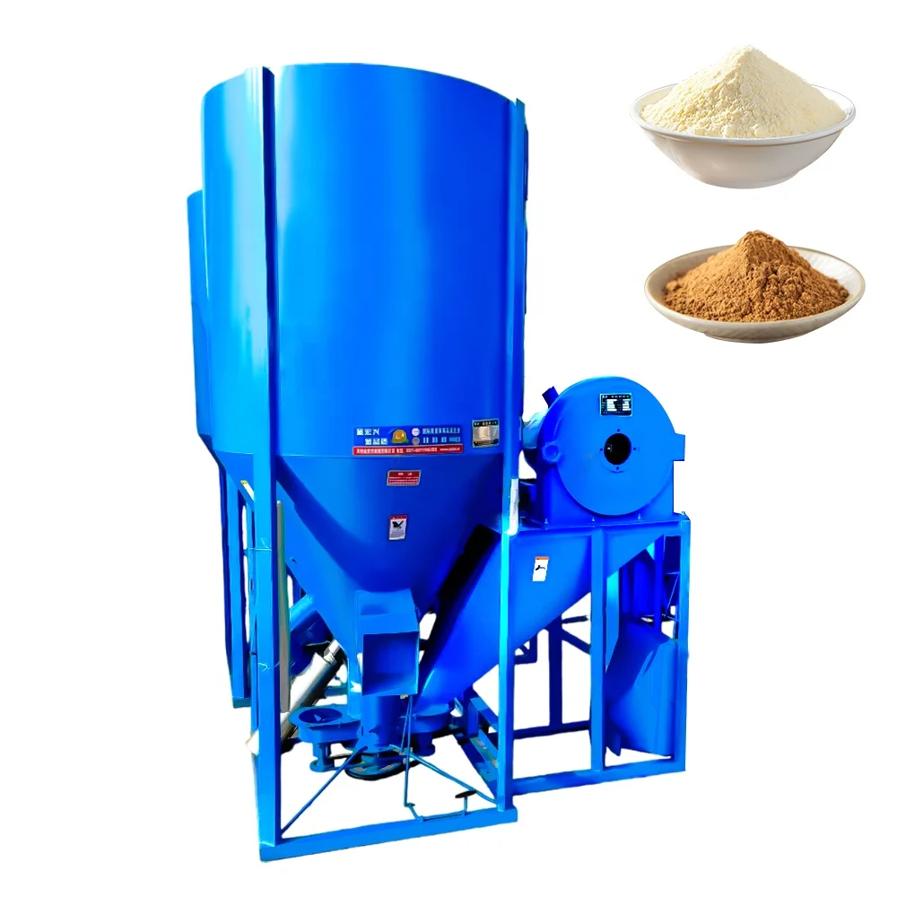 Cheap Commercial Chicken Livestock Feed Grinding Mixing Machine Durable Cattle Poultry Feed Crusher Mixer Factory China