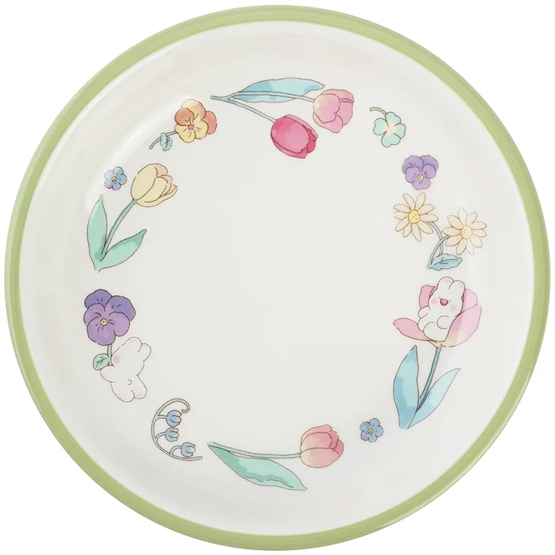 Factory Modern Japanese Restaurant Flower Ceramic Crockery Dinnerware Sets Breakfast Bowl Porcelain Dish Ceramic Tableware