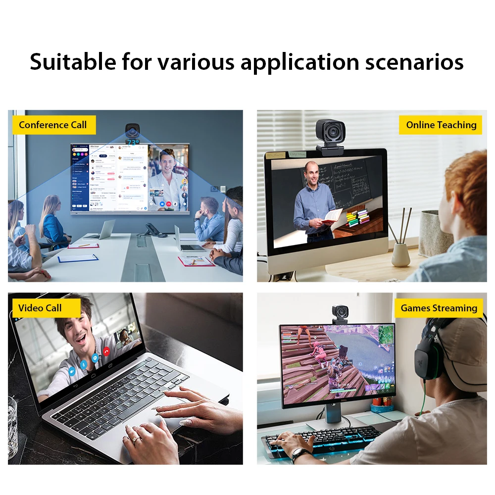 Direct Factory 1080P Full HD Webcam with Microphone USB Interface CMOS Image Sensor Online Call Compatible
