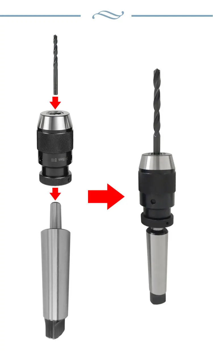 Keyless Drill Chucks with Taper Hole 6mm/10mm/13mm/16mm/20mm - Keyless Drill Chucks - 3