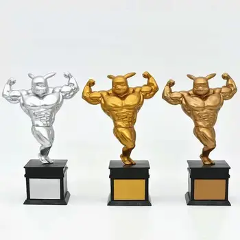 The Factory Provides Interesting Design Pokemoned Image Pikachu Gold, Silver And Bronze Trophies Award Prizes.