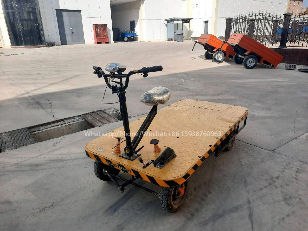 Warehouse Handing Hand Trolley Electric Platform Cart Electric Powered Trolley Heavy Duty