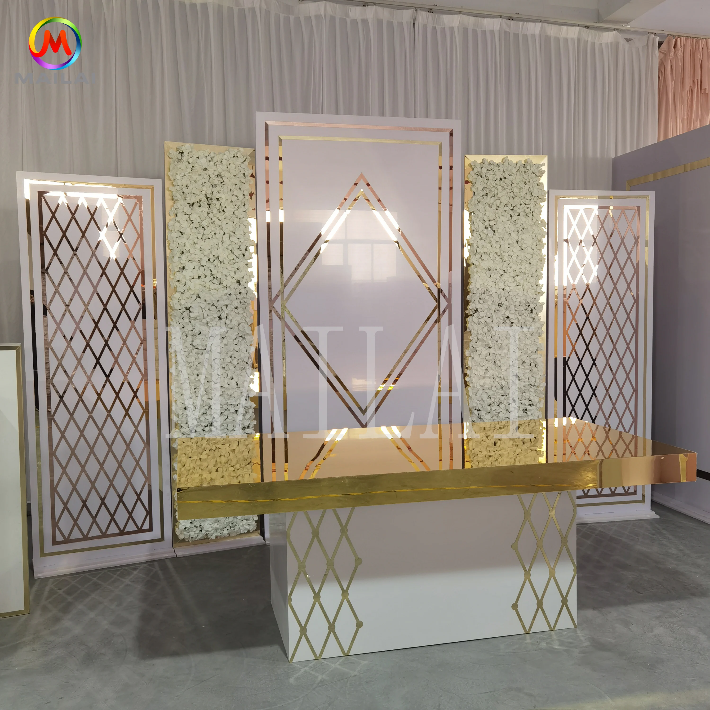 Оптовая продажа, высококачественный акриловый фон для свадьбы, витрина для свадебных принадлежностей