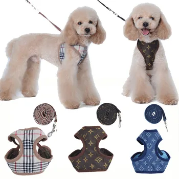 Pet Harness Set 2023 Pet Harness Luxury Dog Pink Leash Set Dog Harness Pet Leash Designer Dog Collar for Cats