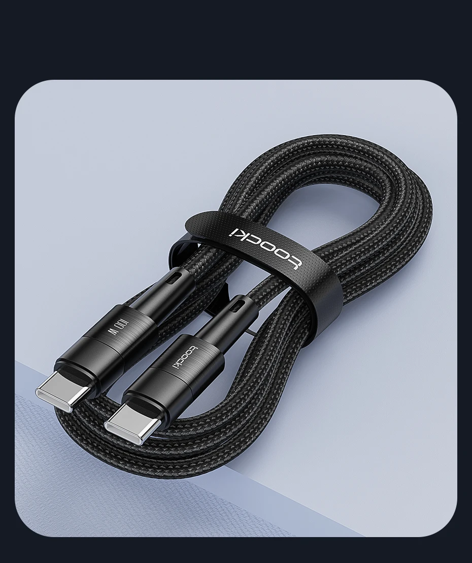 Toocki 100w Usbc Cable 5a Fast Charging Type C To Usb C Pd Cable Nylon