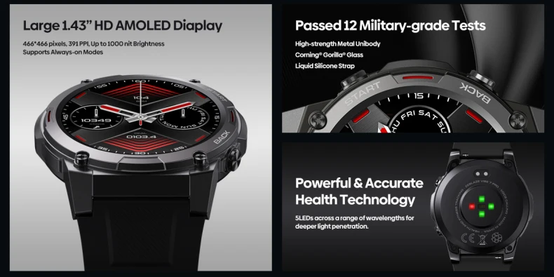 Zeblaze Vibe 7 Pro Smart Watch 1.43 Inch AMOLED Display Hi-Fi Phone Calls Toughness Smart Watch (2).jpg