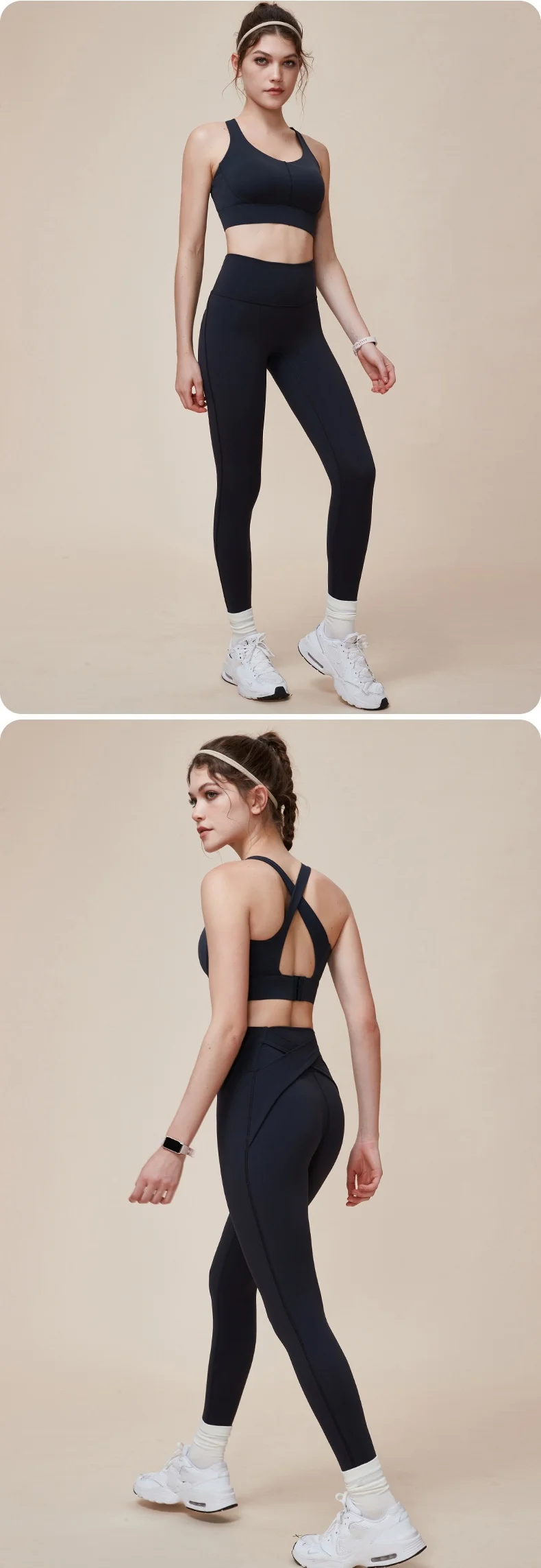 Custom logo Soft Skin Friendly Wholesale Workout High Impact Women 2 Piece Yoga Set Women's Sports Fitness Yoga Sets details