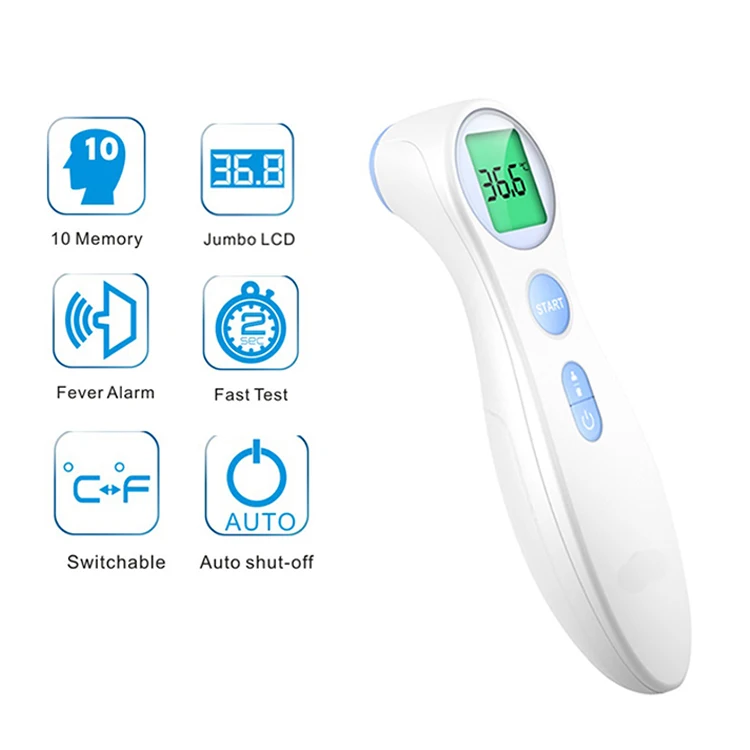 Joytech Quick Read DET-306 Fever Body Forehead Infrared Non-contact Thermometer Plastic Medical Devices Ce OEM Manual 2 Years