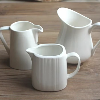 Simple White Spoon ceramic milk cup milk teapot nordic-style large jug ceramic jug with handle of milk cup