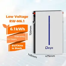 Deye RW-M6.1-B 6kwh Battery Lifepo4 Batterie 51v 5kw 10kwh 3phase Hybrid Inverter EU warehouse