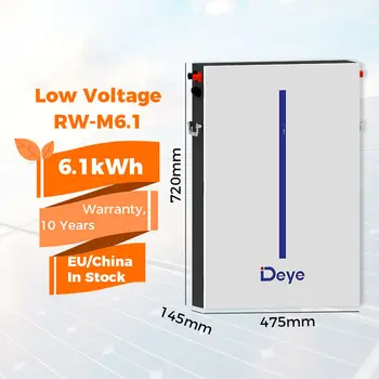 Deye RW-M6.1-B 6kwh Battery Lifepo4 Batterie 51v 5kw 10kwh 3phase Hybrid Inverter EU warehouse