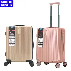 New UV Printing Luggage Retro Leather Trolley case ABS PC Travel Suitcase with Universal Suitcase Luggage