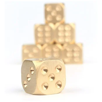 Brass dice pure copper metal solid dice hand polished