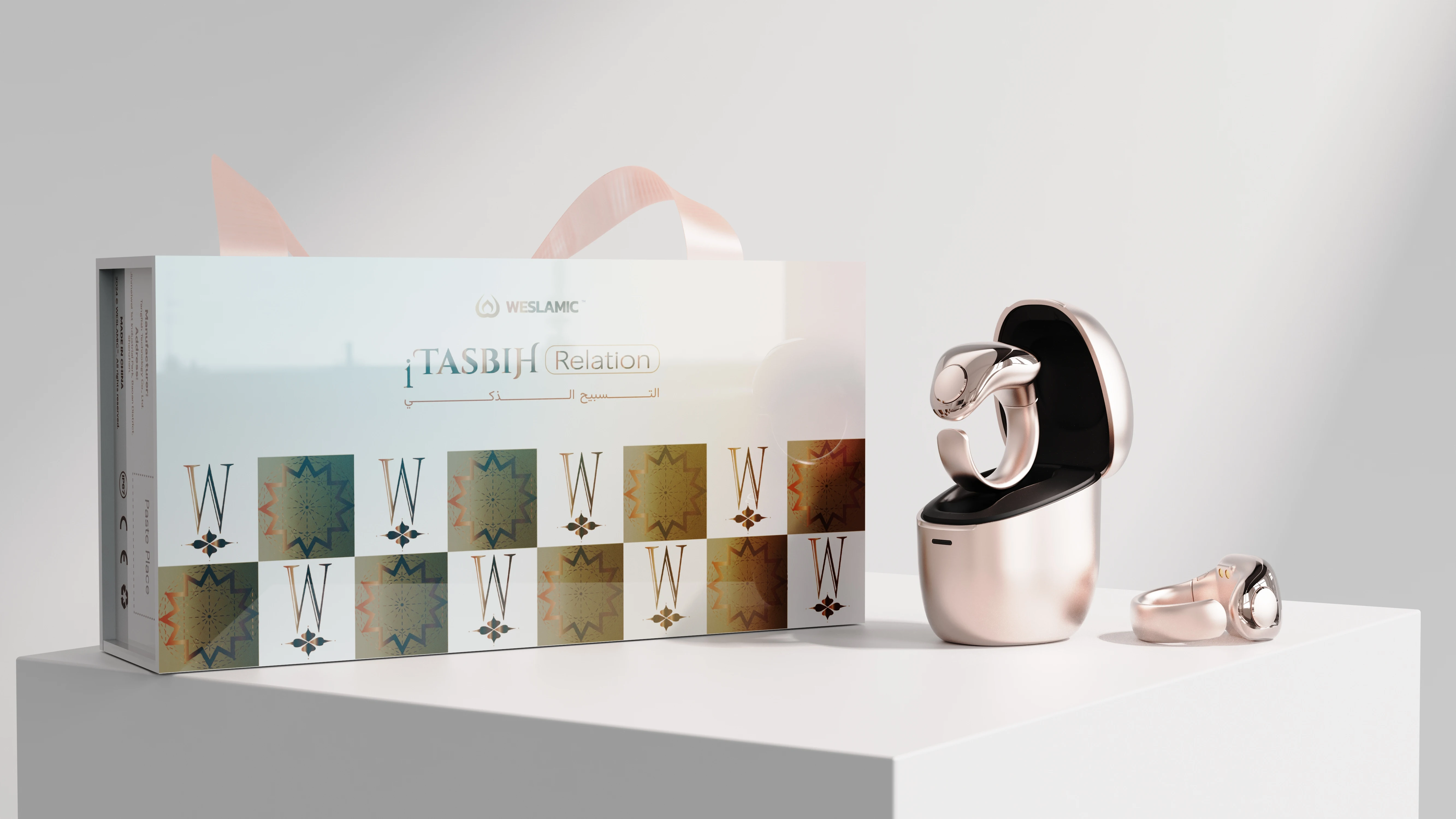 Zikr Counter Ring WESLAMIC Smart Digital Tasbih Ring Waterproof Reminder Vibration Function Ideal for Daily Islamic Devotion