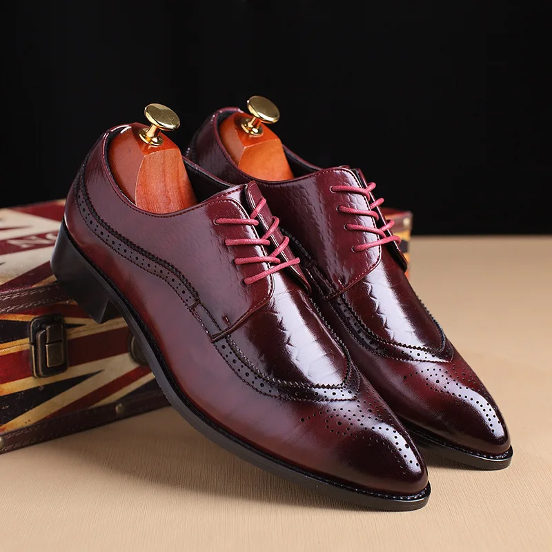 Paul Fredrick Mens US 10.5 M Oxford Wingtip Dress Shoes Burgundy Leather Shop Paul Fredrick Clearance Shoes - Men main image 2