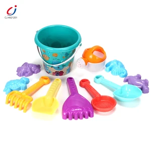 Chengji Bucket Spade Beach Set 11pcs Plastic Mold Shovel dune Mold Kids Beach Pail Toy Set