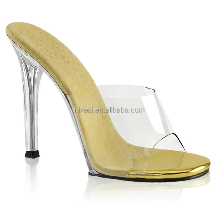 Open Back Heel Shoes with Transparent Rhinestone Decor | Shiny Plastic  Chunky Heel | Women Heels