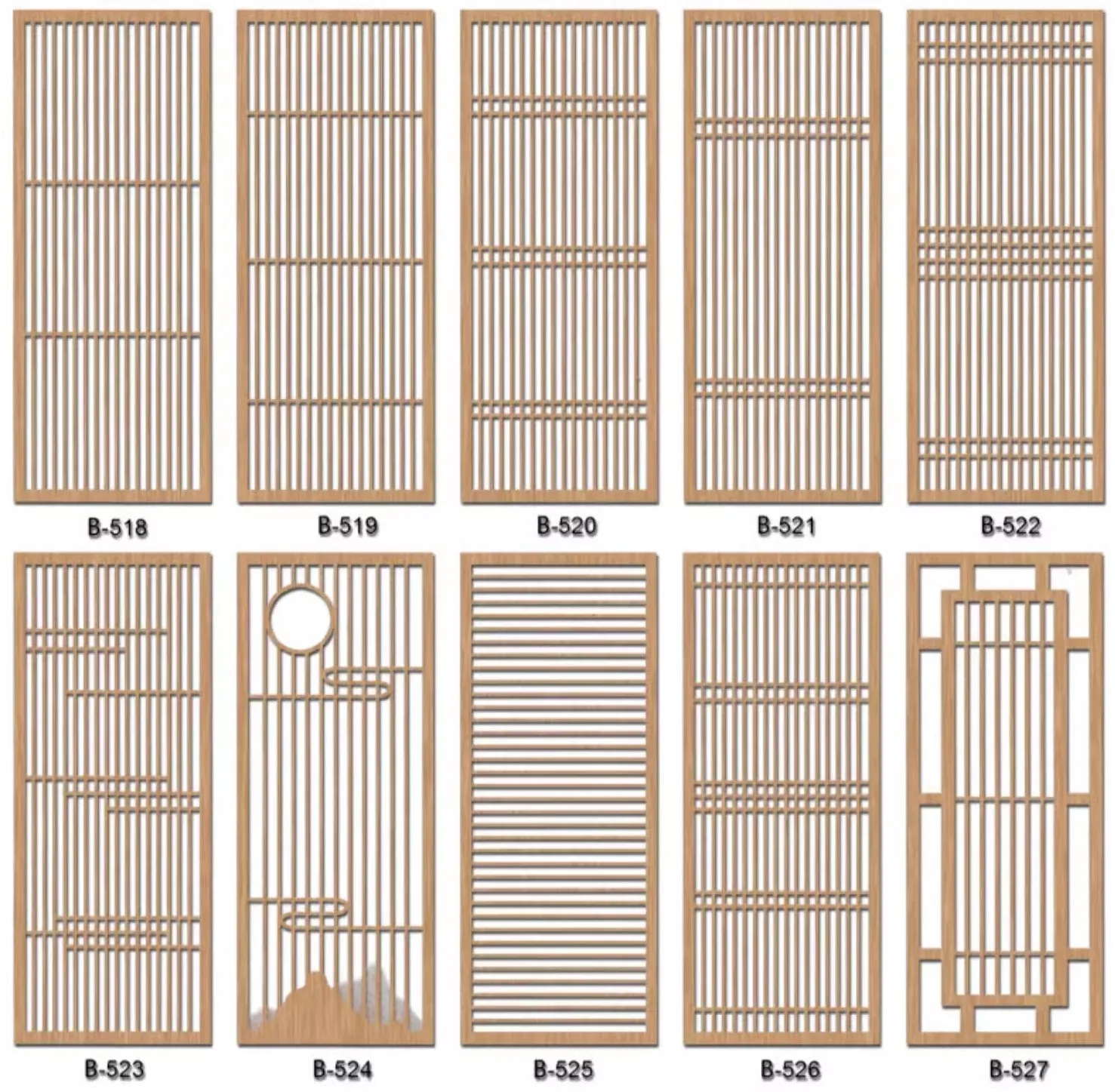 New Chinese Entry Porch Log Screen Partition Solid Wood Flower Grid Simple Modern Sliding Doors and windows