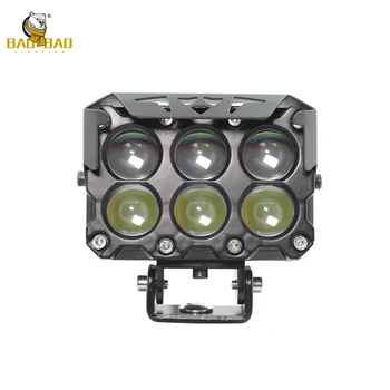 BAOBAO Lighting BB1847 40W Super Bright 6 Lens White Yellow Dual Color Driving Auxiliary Motorbike Bike Led Light For Motorcycle