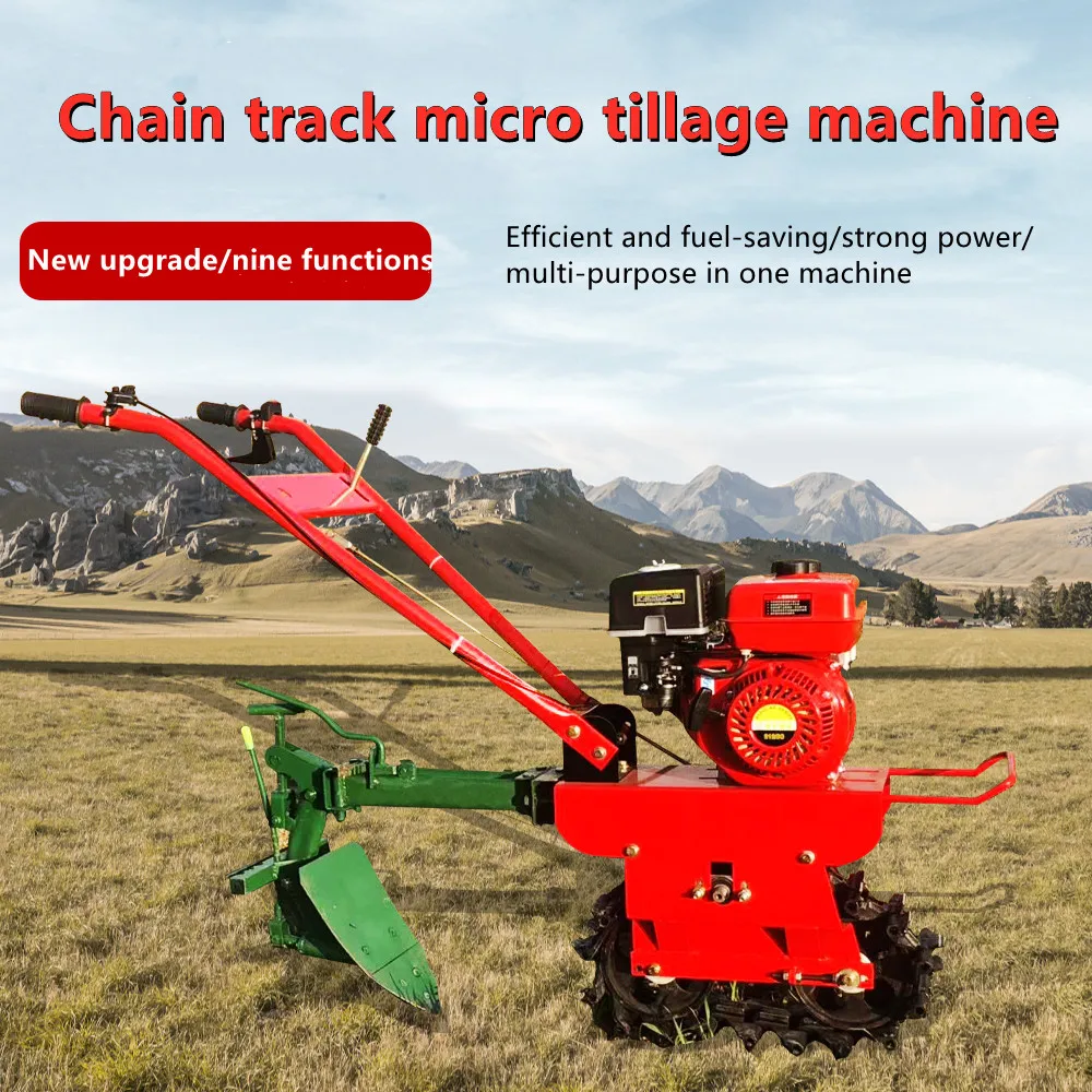 Small Plough Machine Agricultural Mini Chain Track Micro-tiller - Buy ...