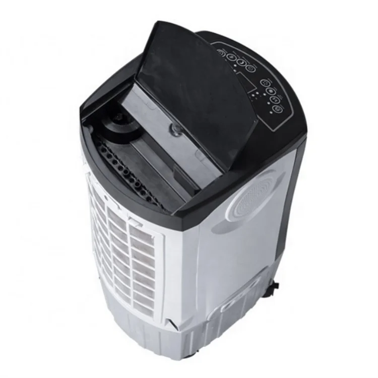 Easy Operate Electric Powered Compact Portable DC 48W Battery Charging Evaporative Air Cooler Fan With 12L Water Tank