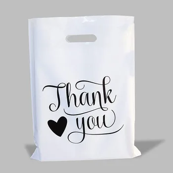 Top quality customized business thank you plastic carrier bags